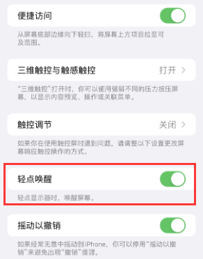 伊吾苹果授权维修站分享iPhone轻点无法唤醒怎么办 