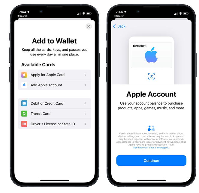 伊吾苹果手机维修分享iOS 15.5钱包App如何添加 Apple 账户 